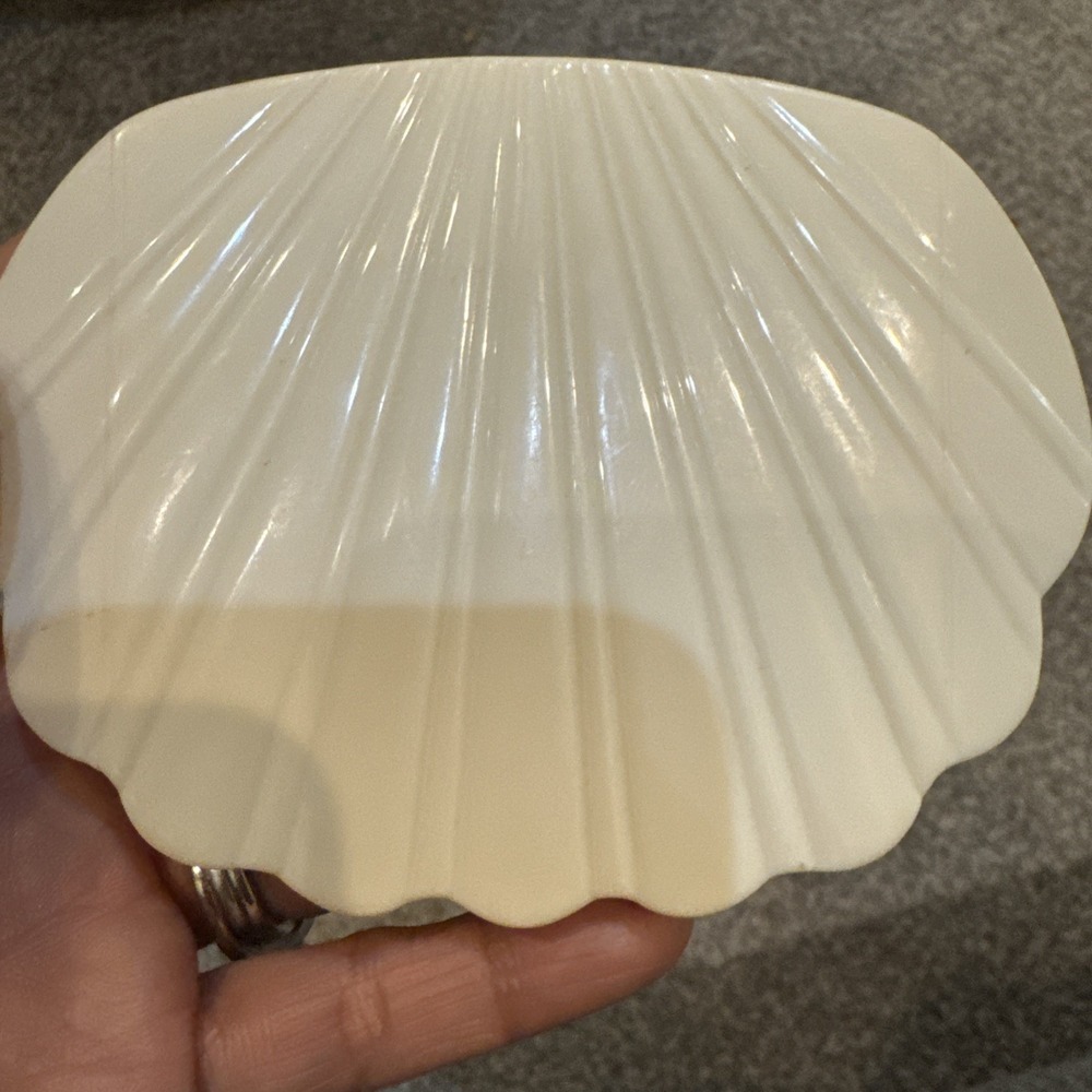 VINTAGE COMPACT‎ CELLULOID/PLASTIC WHITE DOUBLE MIRRORS 4.5 X 3.5